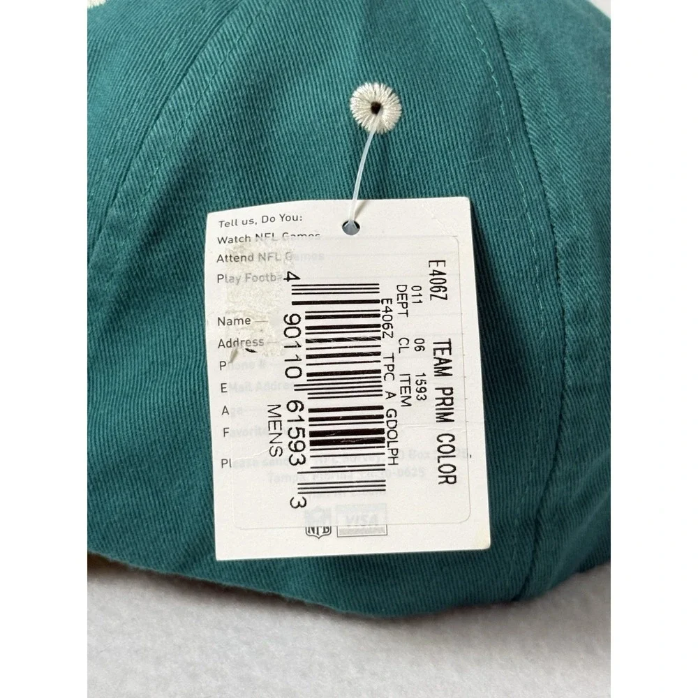 NFL Miami Dolphins Hat Mens Aqua Green Adjustable Cotton Dad Cap Vintage Style